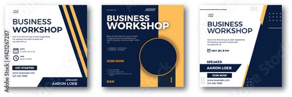 Fototapeta Striking Announcement: Business Workshop Promotion Material with Modern Design