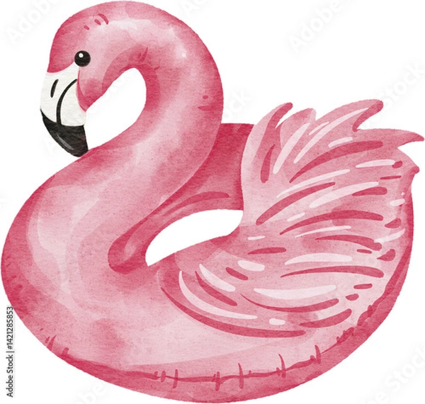 Obraz watercolor flamingo pool float