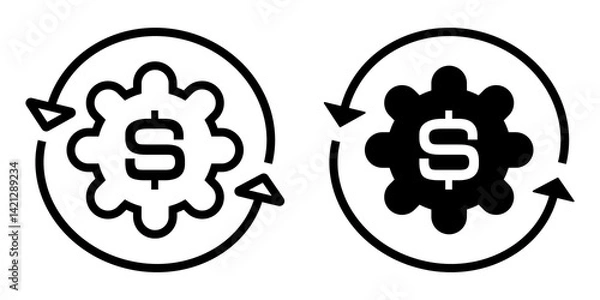 Fototapeta Finance Icon flat and line icon Simple outline logo.