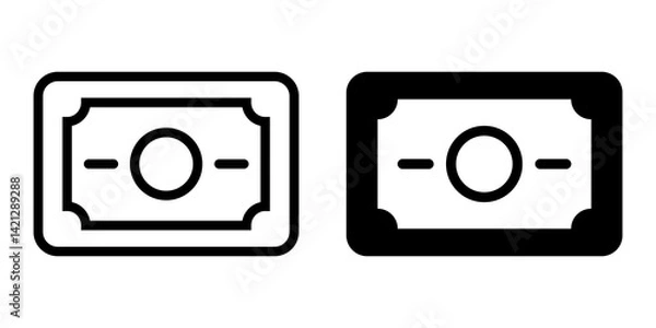 Fototapeta Money Icon flat and line icon Simple outline logo.