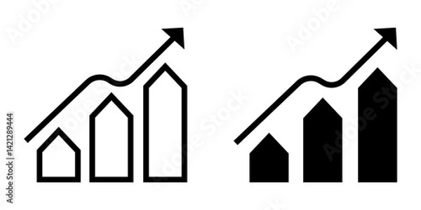 Fototapeta Stock Market Icon flat and line icon Simple outline logo.