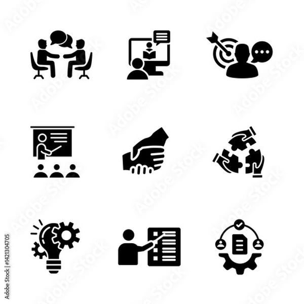 Obraz Icon set Workshop and coaching line icons collection. Illustation vector.