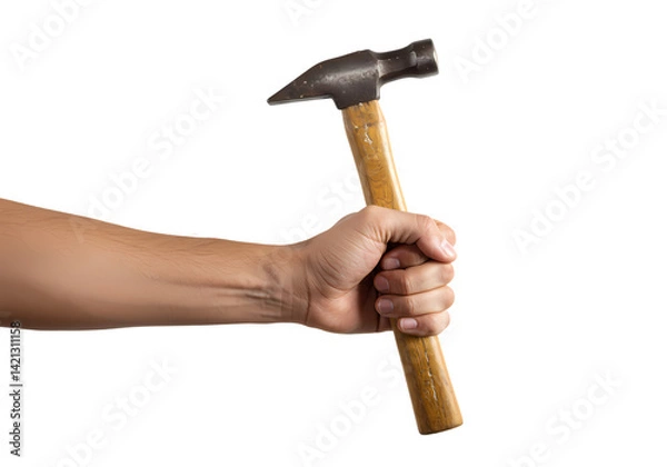 Fototapeta Claw Hammer in Hand HighResolution Image isolated on transparent background