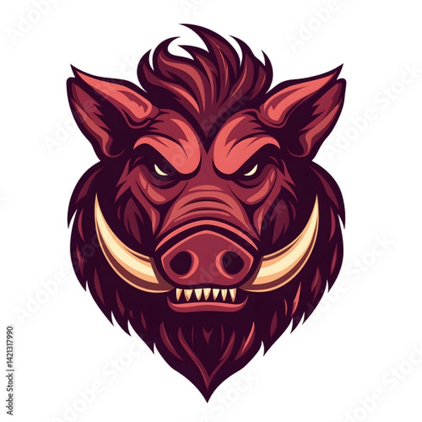Obraz Digital art aggressive boar logo