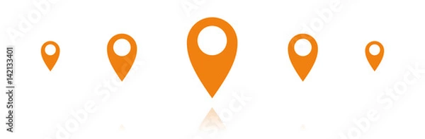 Obraz Banner - Standorte - Navigation - Pins
