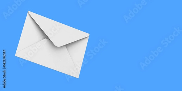 Fototapeta White Envelope Mockup Template Icon. 3d Rendering