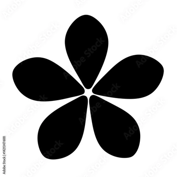 Fototapeta jasmine flower minimalist silhouette vector - for nature graphic design projects jasmine, plant flower modern artwork.