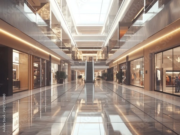 Fototapeta Modern shopping mall interior design