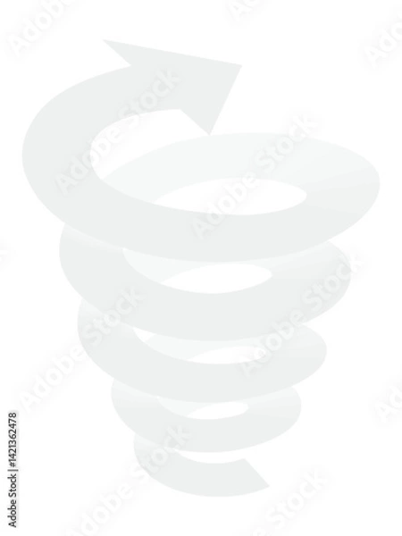 Fototapeta 白色の回転しながら上昇する矢印