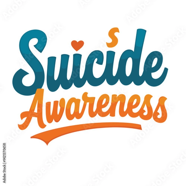 Fototapeta Suicide Awareness typography t-shirt design vector.