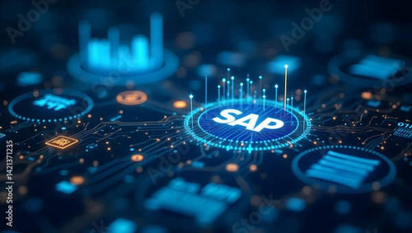 Fototapeta Real-time sap data integration with ai a...