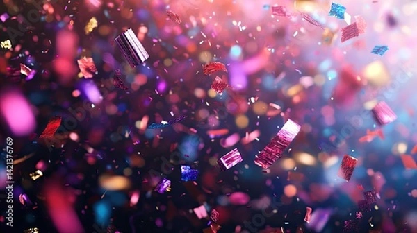 Fototapeta Vibrant Celebration Confetti Burst: A Festive Explosion of Colors and Joy