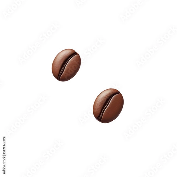 Obraz 3d play doh coffee beans render isolated on transparent background