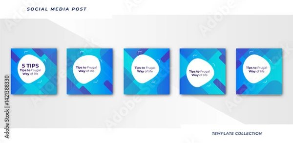 Obraz Tips for social media business marketing text here, colorful, tutorial, tips, post banner layout template background design element,