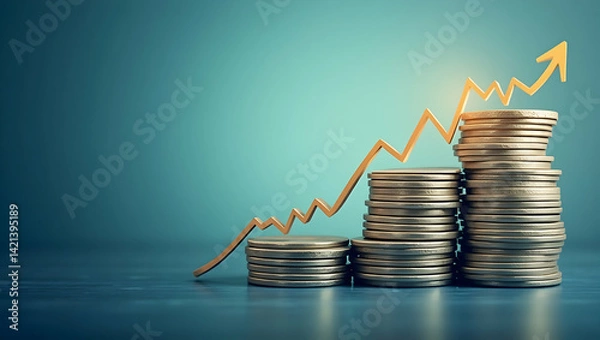 Fototapeta Economic Downturn Warning Signs: Analyzing Falling Consumer Demand, Declining Industrial Output, and Rising Unemployment - Proactive Intervention Concept