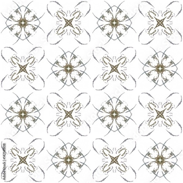 Fototapeta Seamless texture with 3D rendering abstract fractal green pattern