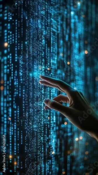 Fototapeta Navigating the Digital Frontier: Human Interaction with Advanced Technology Interface