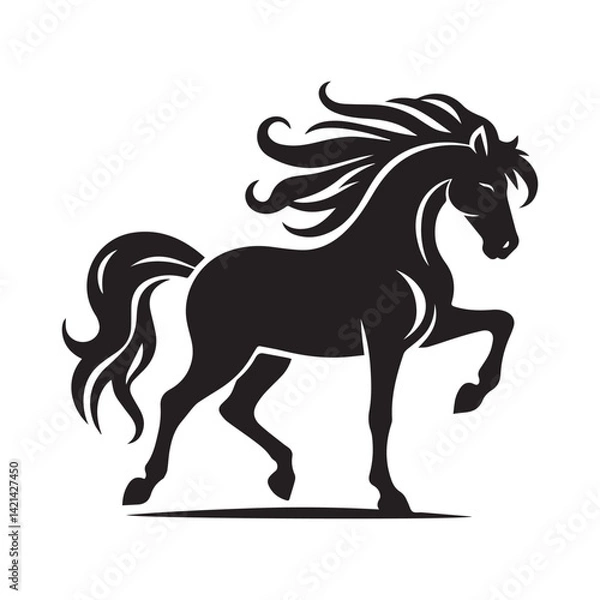 Obraz create simple black Horse Silhouette Vector with white background	
