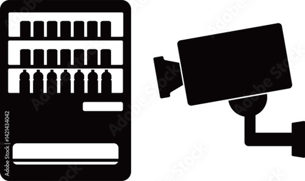 Obraz 防犯カメラ　自販機　アイコン