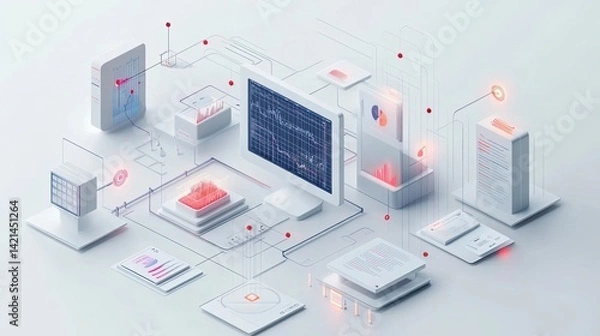Obraz Management system for generating report metrics connected to databases, corporate strategy for finance, operations, sales, and marketing, enhanced by AI tools for business optimization.