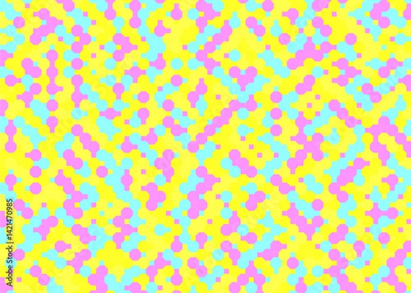 Fototapeta 背景 タイル ドットのような八角形模様