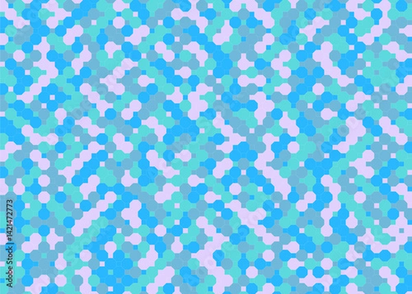 Fototapeta 背景 タイル ドットのような八角形模様