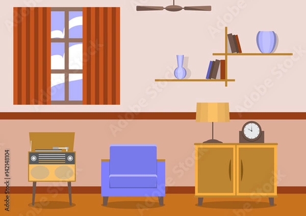 Obraz Vintage style living room interior.
