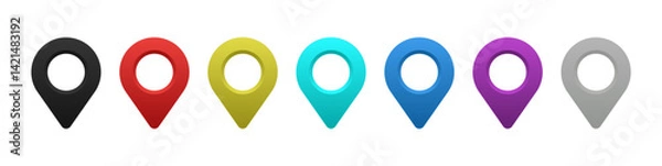 Fototapeta Location map pin icons set. Modern map marker collection. Pinpoint. Location pin icon. destination icon. map pin. map marker, location pin, map pin icon