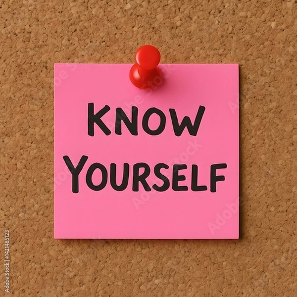 Fototapeta sticky note : know yourself