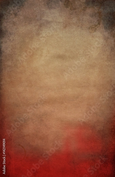 Obraz Old paper Stained Red