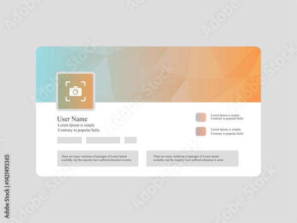 Fototapeta Stylish Profile Card with Abstract Background