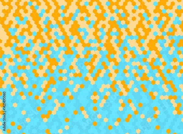 Fototapeta 背景 タイル ドットのような花形模様