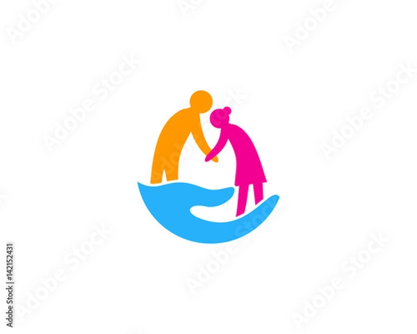 Obraz Elderly Care Icon Logo Design Element