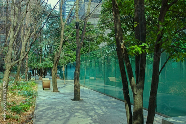 Obraz オフィス街　緑道