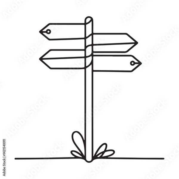 Fototapeta Navigate Your Journey An Exquisite Signpost Vector Illustration for Wayfinding
