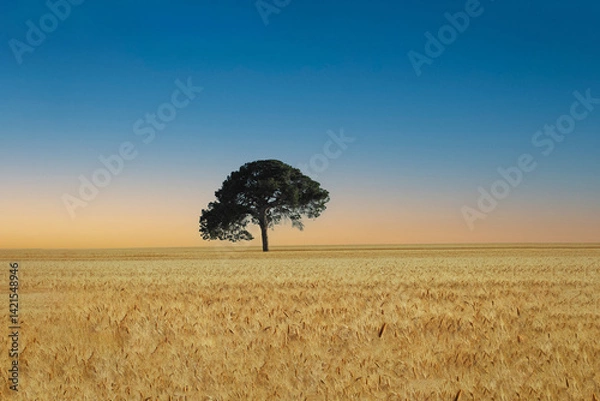 Obraz a beautiful landscape on the good wheat field now ready for harvest