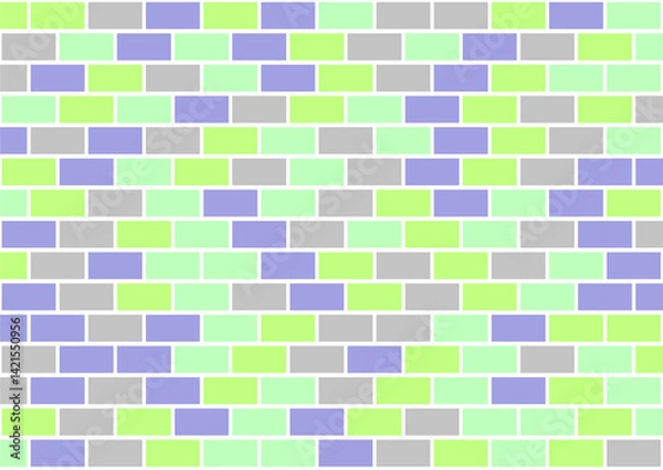 Fototapeta 背景 タイル レンガ模様 隙間付き 横並び