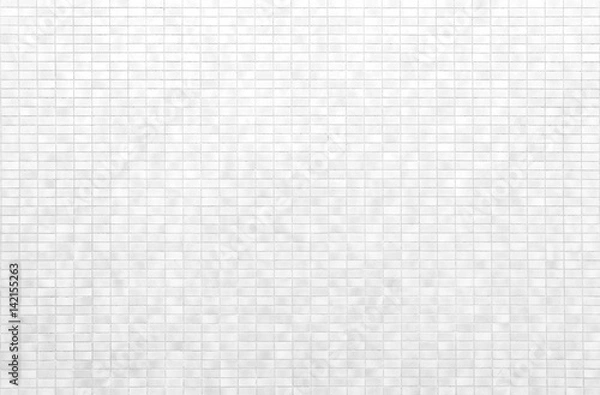 Obraz White brick tile wall or White tile floor seamless background and texture..