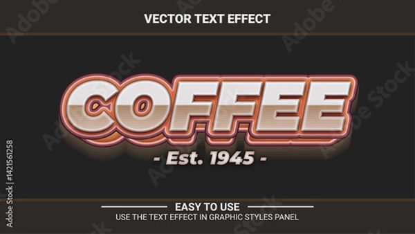 Obraz 3d coffee editable text effect