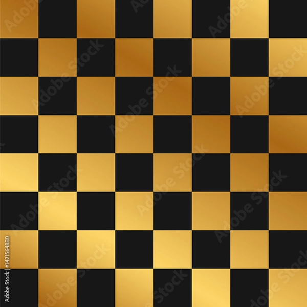 Obraz Wooden Chess board with square grid. Vector illustration of wooden chess board, grid for background