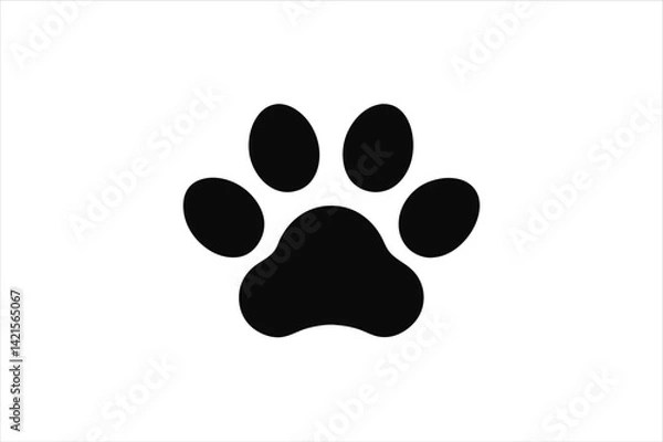 Fototapeta Dog Paw Mark in Black – Perfect for Pet Logo or Branding Projects
