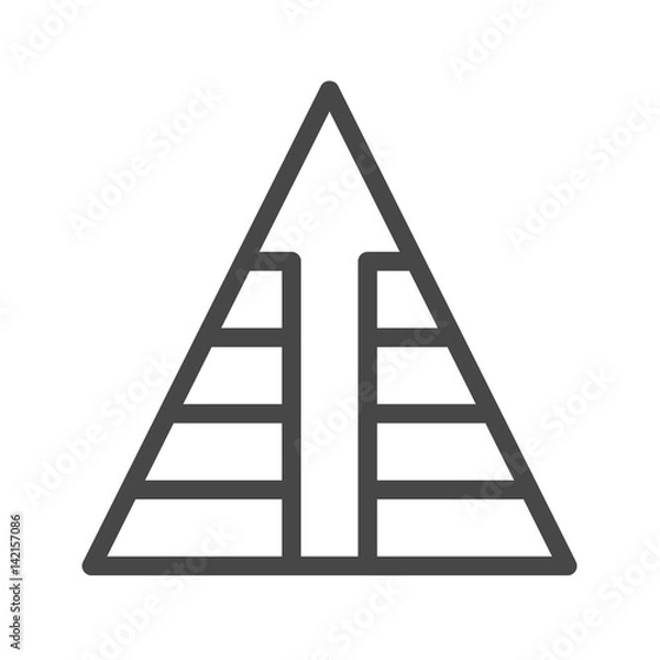 Fototapeta Pyramid with Arrow Thin Line Vector Icon. Flat icon isolated on the white background. Editable EPS file. Vector illustration.