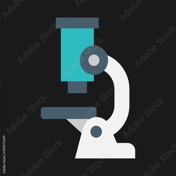 Obraz Microscope icon in flat style. Modern and minimalist health icon