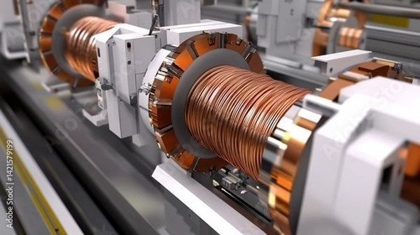 Fototapeta High-Tech Magnetic Coil System for Advanced Industrial Applications
