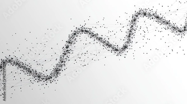 Obraz Complex interconnected network of nodes forming a sinuous path on a clean background