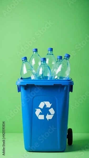 Obraz recycle bin with recycle symbol