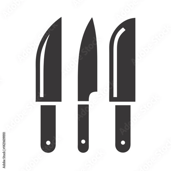 Fototapeta Kitchen Knives Icon Representing Cutting Tools Set and Culinary Precision