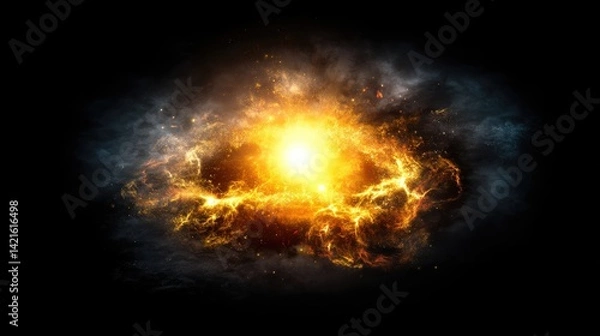 Fototapeta Cosmic explosion illuminating the universe