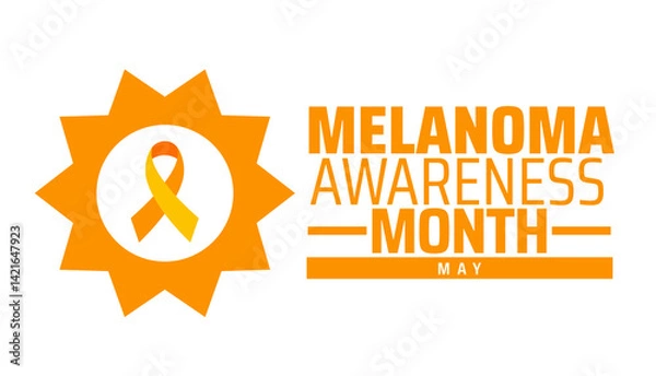 Fototapeta Melanoma awareness month background banner or poster design template. observed every year in May. Holiday concept. Use to any Template, card, poster, placard, template.