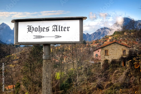 Fototapeta Schild 184 - Hohes Alter